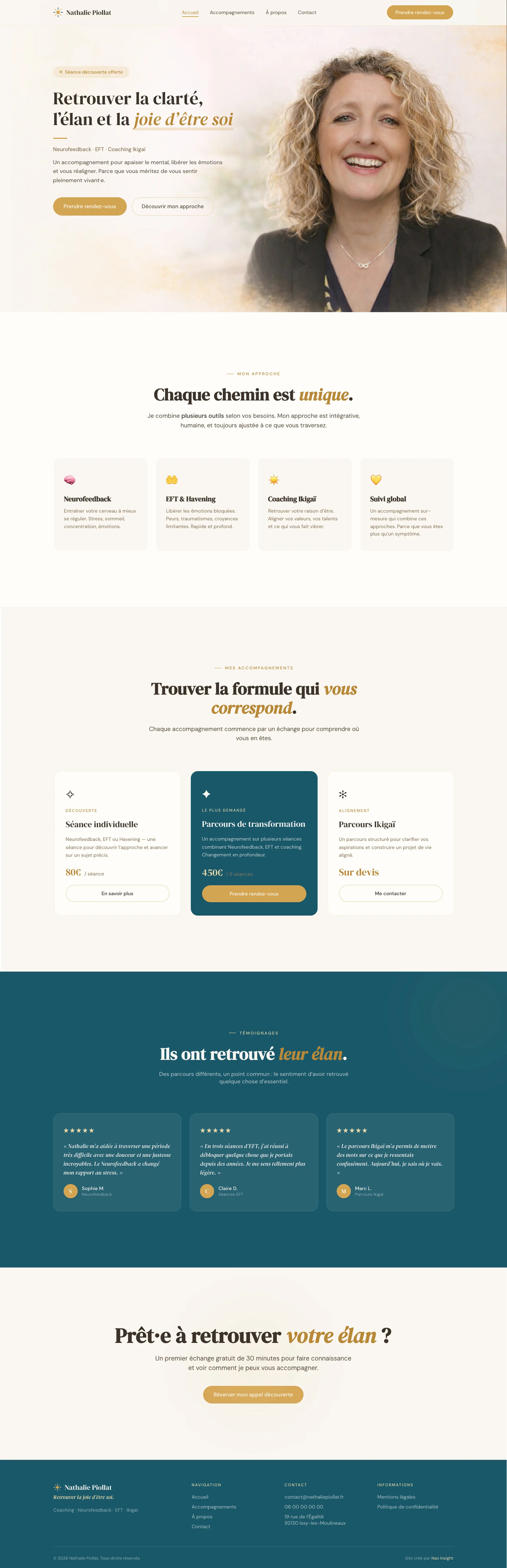 Page d'accueil du site Nathalie Piollat